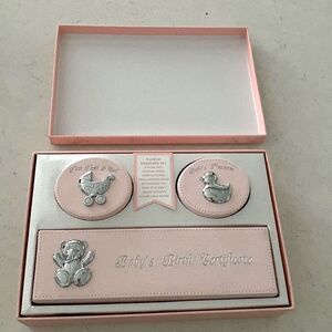 New Nursery Rhyme 4 Piece Baby Girl Keepsake Set Pink Gift Newborn